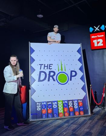 LeadVision employee playing "the drop" for a team outing